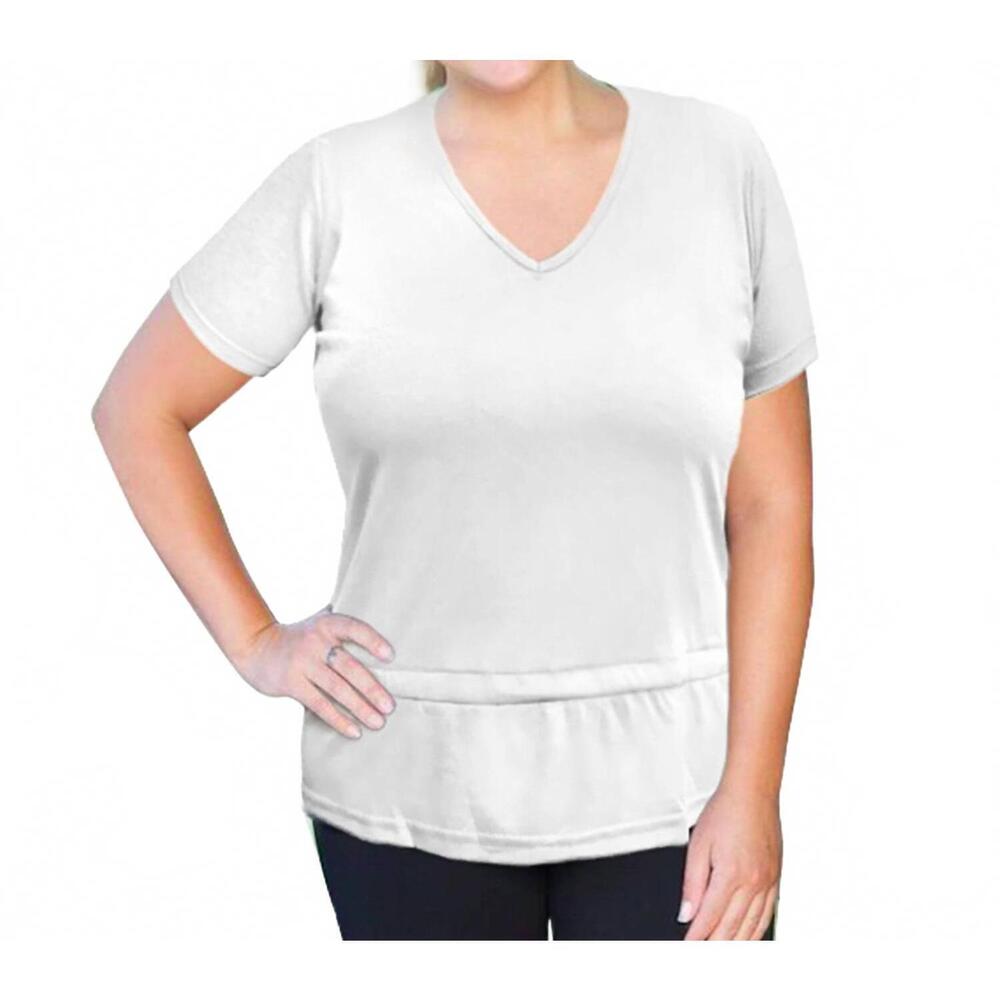 NEW ALWAYS FOR ME active peplum t-shirt - plus in white